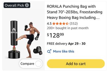 Rorala Punching Bag With Gloves