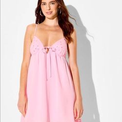 Womens Pink Baby Doll Mini Dress