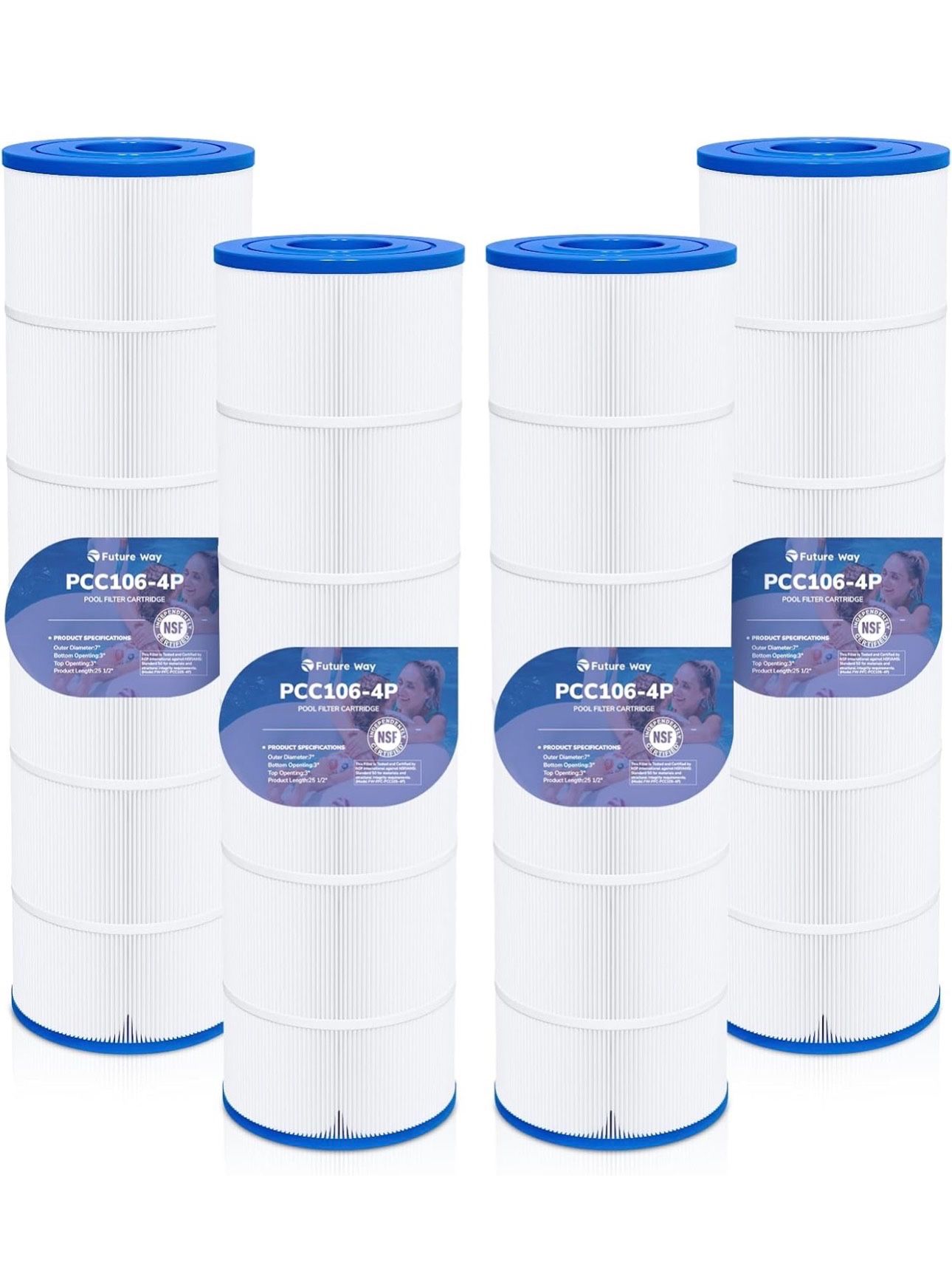 Future Way 4-Pack C4030 Pool Filter Cartridges Replacement for Hayward SwimClear C4030, C4025,C4020, Replace Hayward CX880XRE, Pleatco PA106, Unicel C
