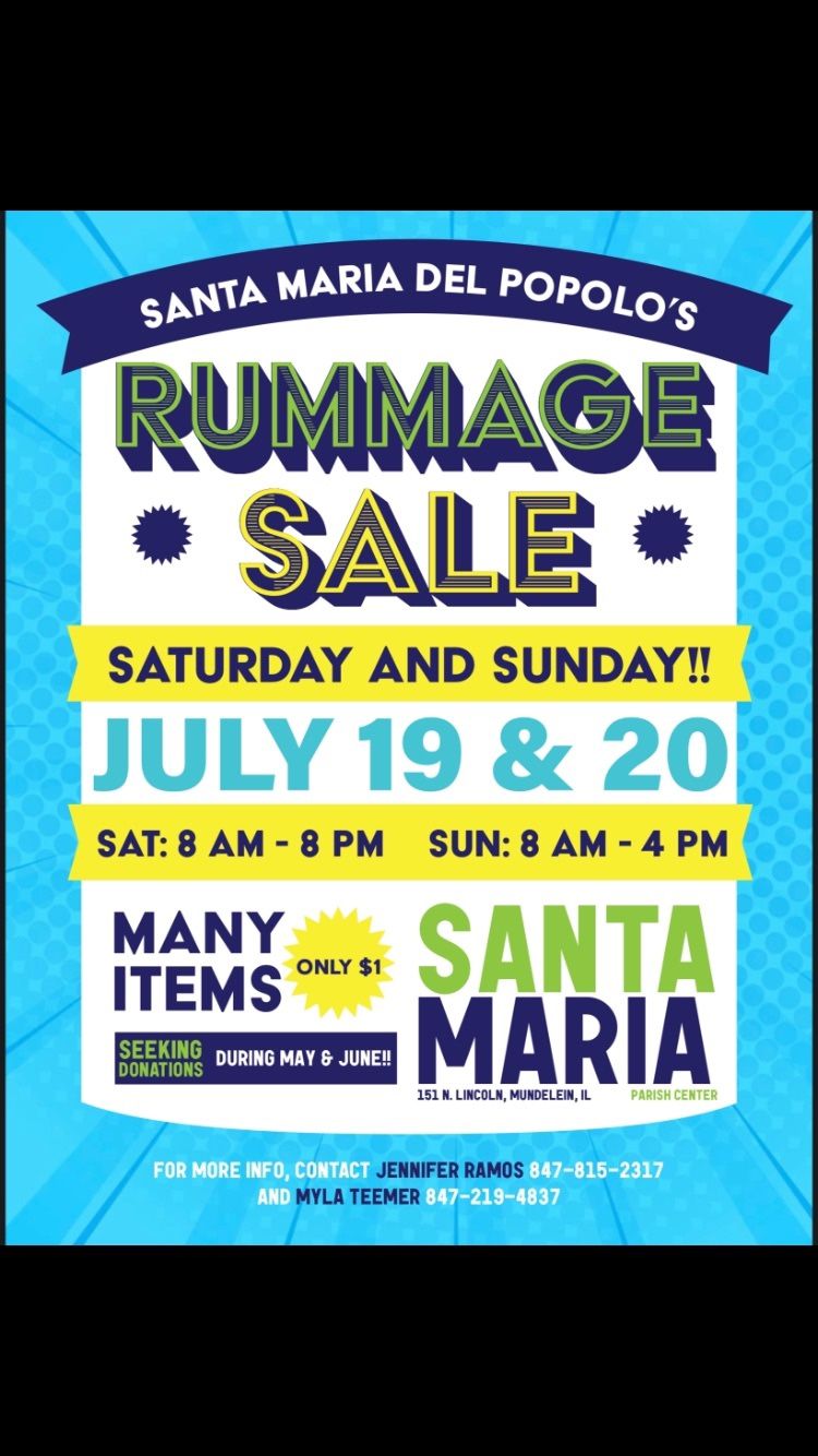 Huge Rummage Sale @ 116 N Lake St. Mundelein