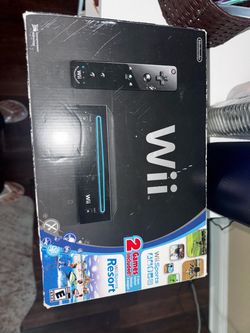 Nintendo Wii Black Console Bundle Box