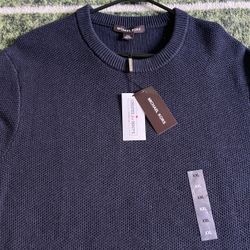 New Mens Navy Blue Michael Kors Long Sleeve Sweater XXL W/Tags