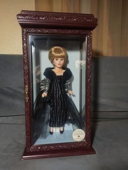 16" Porcelain Doll with Swarovski Necklace and Earrings