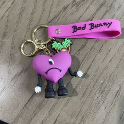 Bad Bunny Purple Keychains