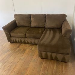 Brown Reversible Sectional Couch Sofa *Free Delivery*