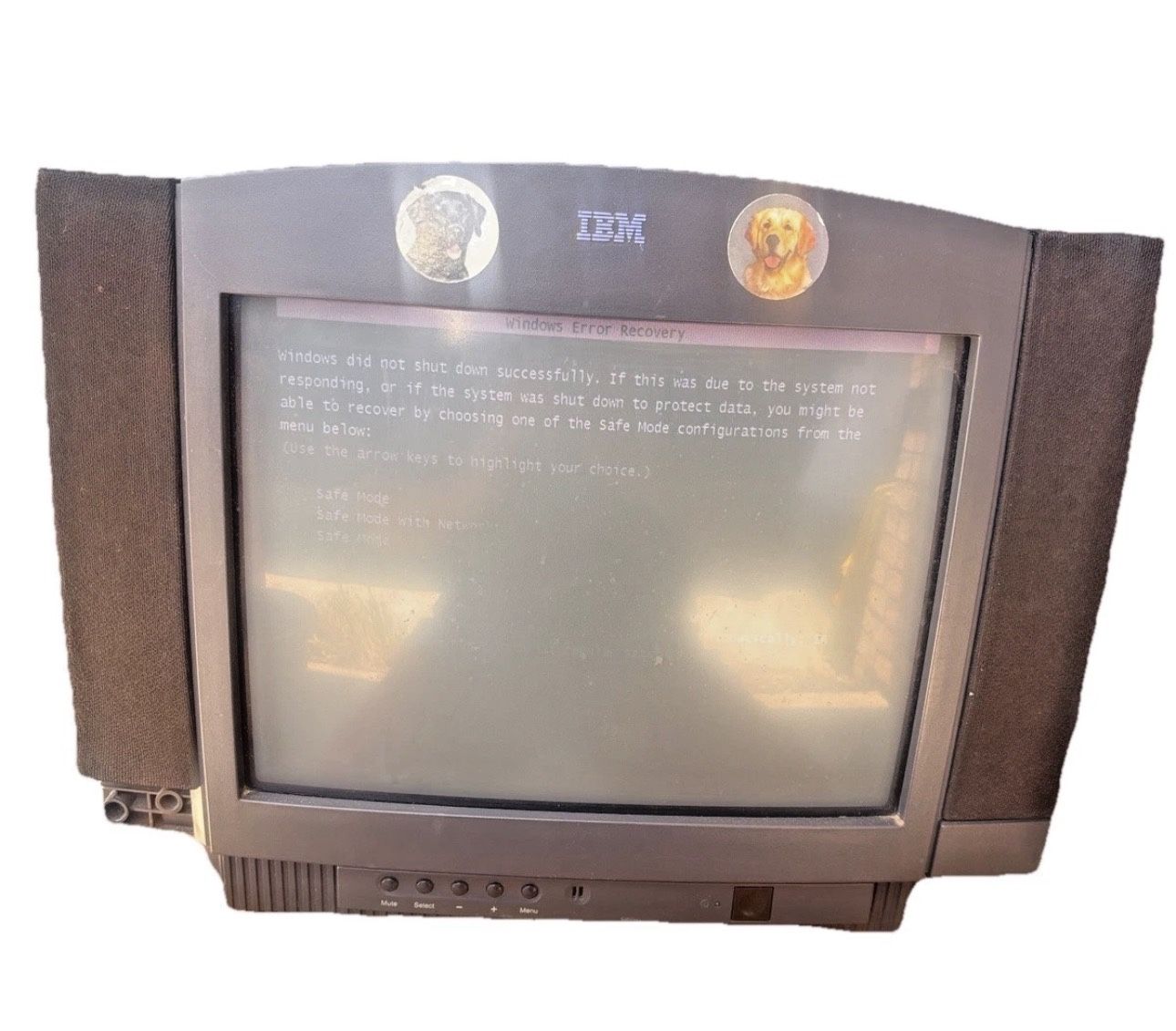 IBM Aptiva MM50 7095-593 14” Retro Gaming 1996 CRT  VGA Monitor W/ Speakers VTG