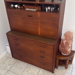 Antique Wooden Dresser Table With Apothecary Style Desk