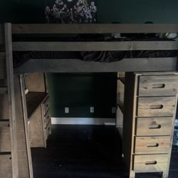 Twin Bunk Bed Real Wood With Mattress 