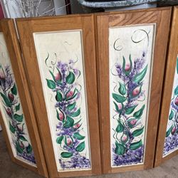 Hand Painted Vintage Wooden Fireplace Screen 