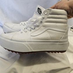 Vans Sk8-hi Stacked Canvas White Sneakers 