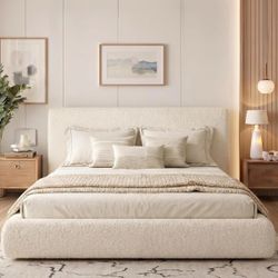 Queen Upholstered Bed Frame –Great Condition