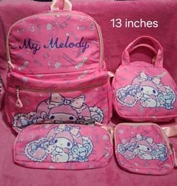 My Melody 4 piece 13 Inch Backpack