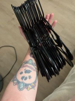 19 Black Plastic Hangers