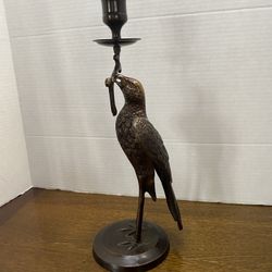 Vintage Brass Bird Butler Candlestick Holder Sculpture Figurine 