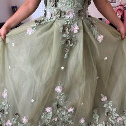 Sage Green Dress  Size 12 Quinceanera 