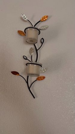 Metal Wall Sconce Double Votive Candle Holder