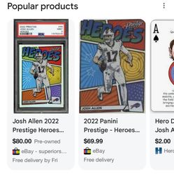 Josh Allen Hero’s Card Insert 