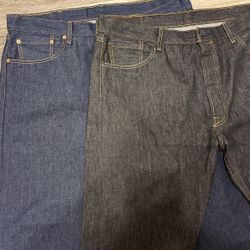 Levi 501s Charcoal & Blue 40x30