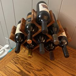 8 Bottle Wooden Wine Rack