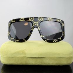 Gucci Oversized Square Sunglasses in Black With GG Logos 