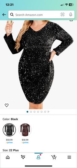 NEW PLUS SIZE FORMAL BLACK SEQUIN DRESS Size 22