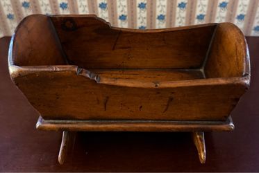 Vintage Wooden Doll Rocking Cradle 1940’s