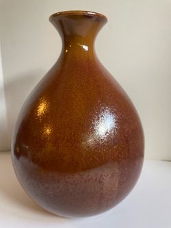 Brown/Bronze Glazed Ceramic Vase - 14” in height by - 10” in diameter