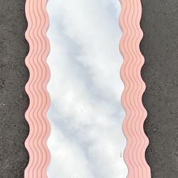 Lily + Faye Pink Art Deco Style Lightweight Wall Hanging Zany Mirror