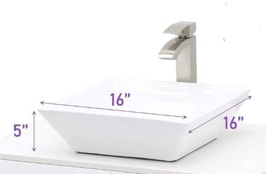 2-pack Square White Vessel Sinks 16in BRAND NEW