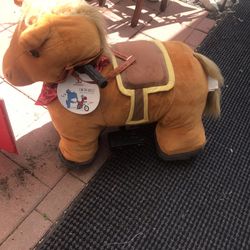 Horse Plush Ride On With Stable