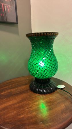 Green glass lamps
