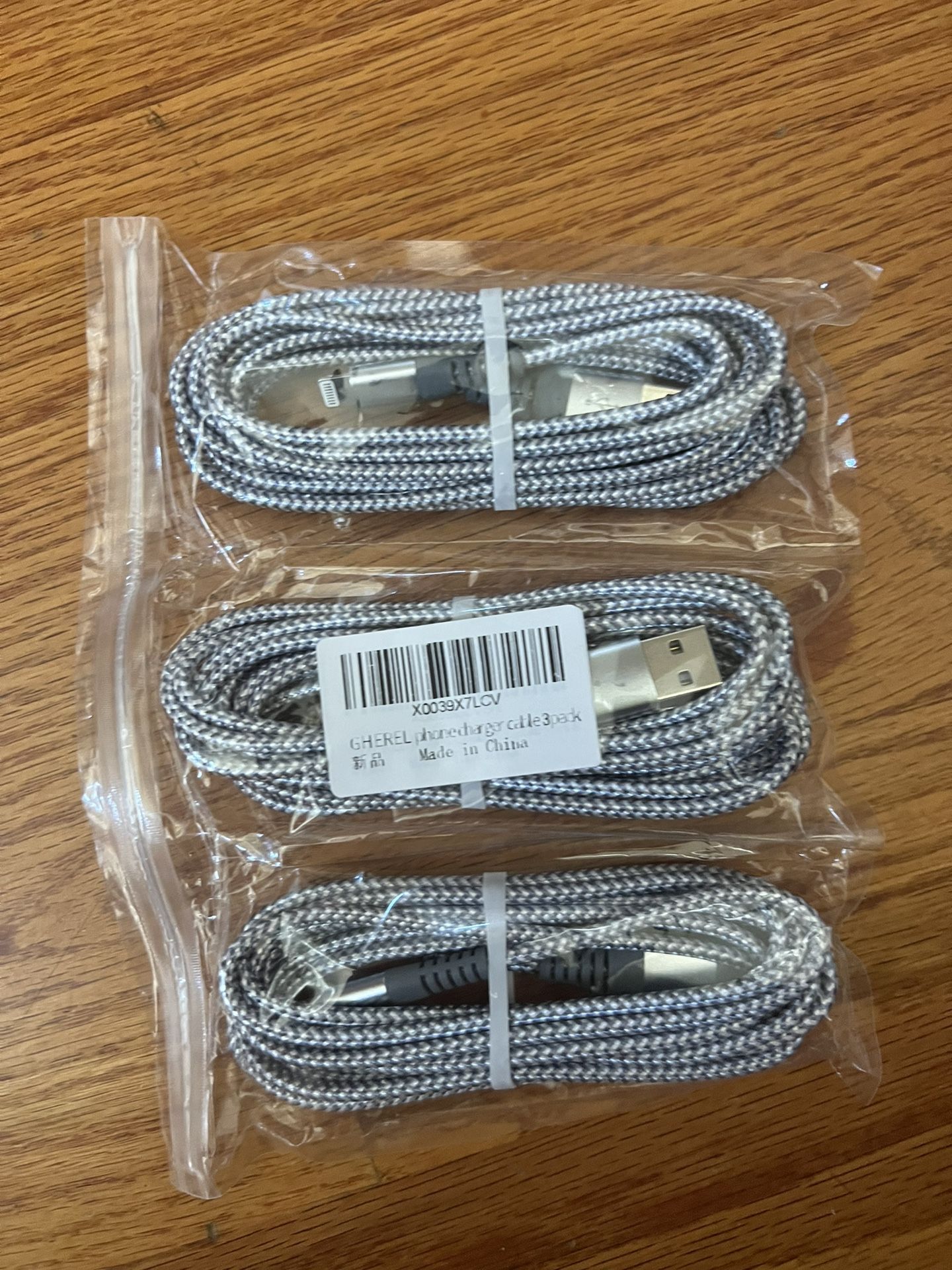 6 ft 3-pack iphone charging cables