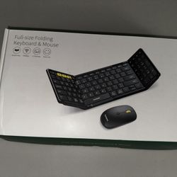 Full Size Folding Wireless Keyboard & Mouse
