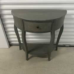 Distressed Wood Demilune Table