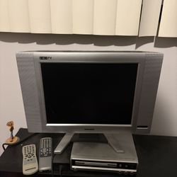 🏷️ Magnavox 20” HDTV with Built-In Speakers + DVD Player & Remotes – Great Condition!  Selling a compact Magnavox 20” HDTV with stereo speakers and m