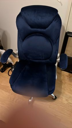 Navy velvet office chair