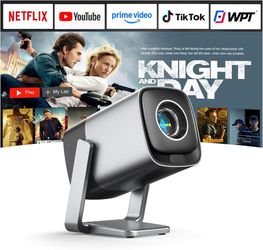 Mini Projector with WiFi and Bluetooth, XuanPad Smart Projector 4K Support, Dolby Audio & Keystone, 210° Rotatable Stand for Home