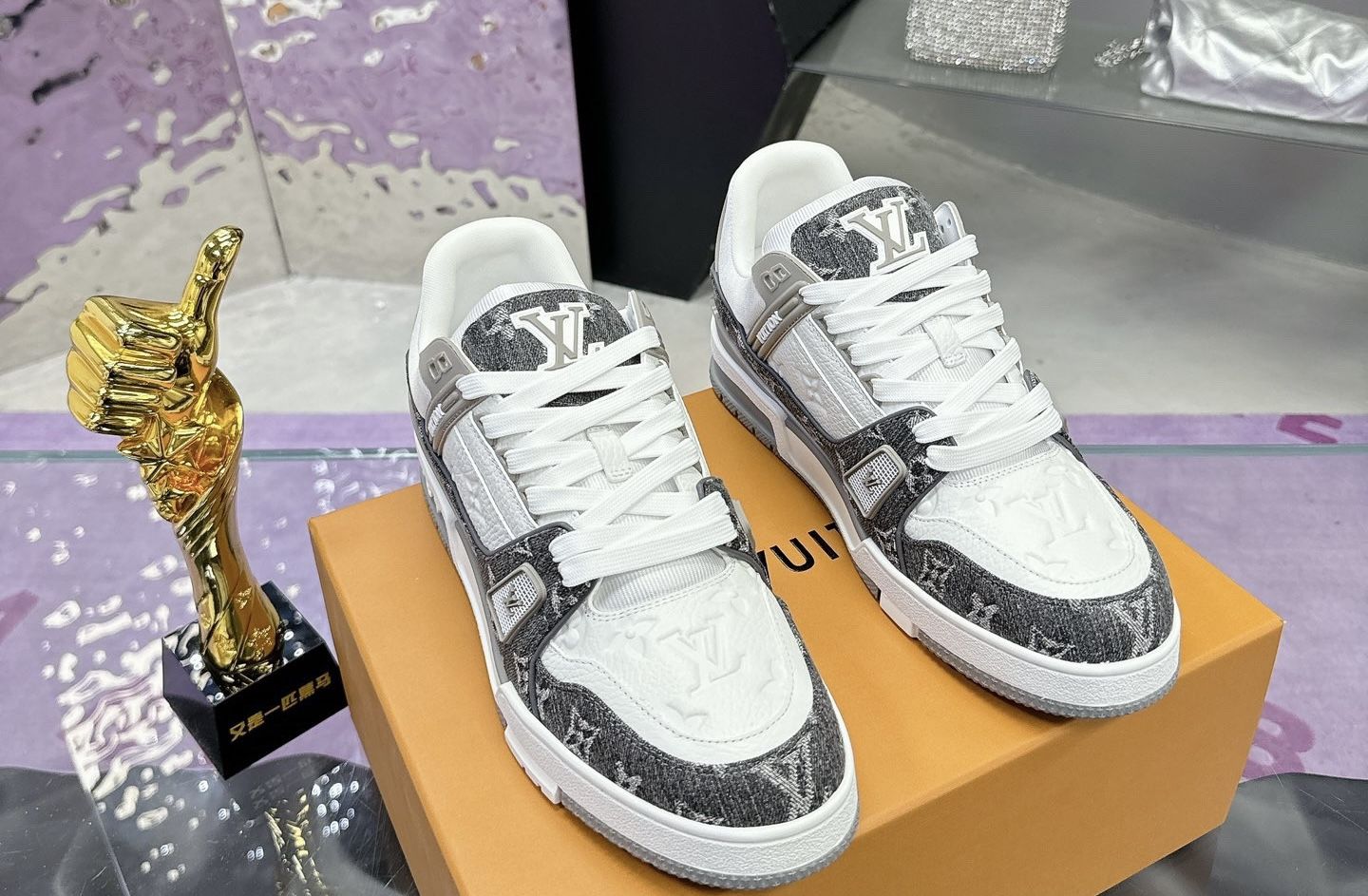 Sneakers | Classic Monogram + Modern Splicing, Gray - White Color Scheme Suits Trendy Outfits(15)43