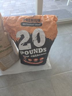2 large bags of easy to burn charcoal and 1 small box of firestarters