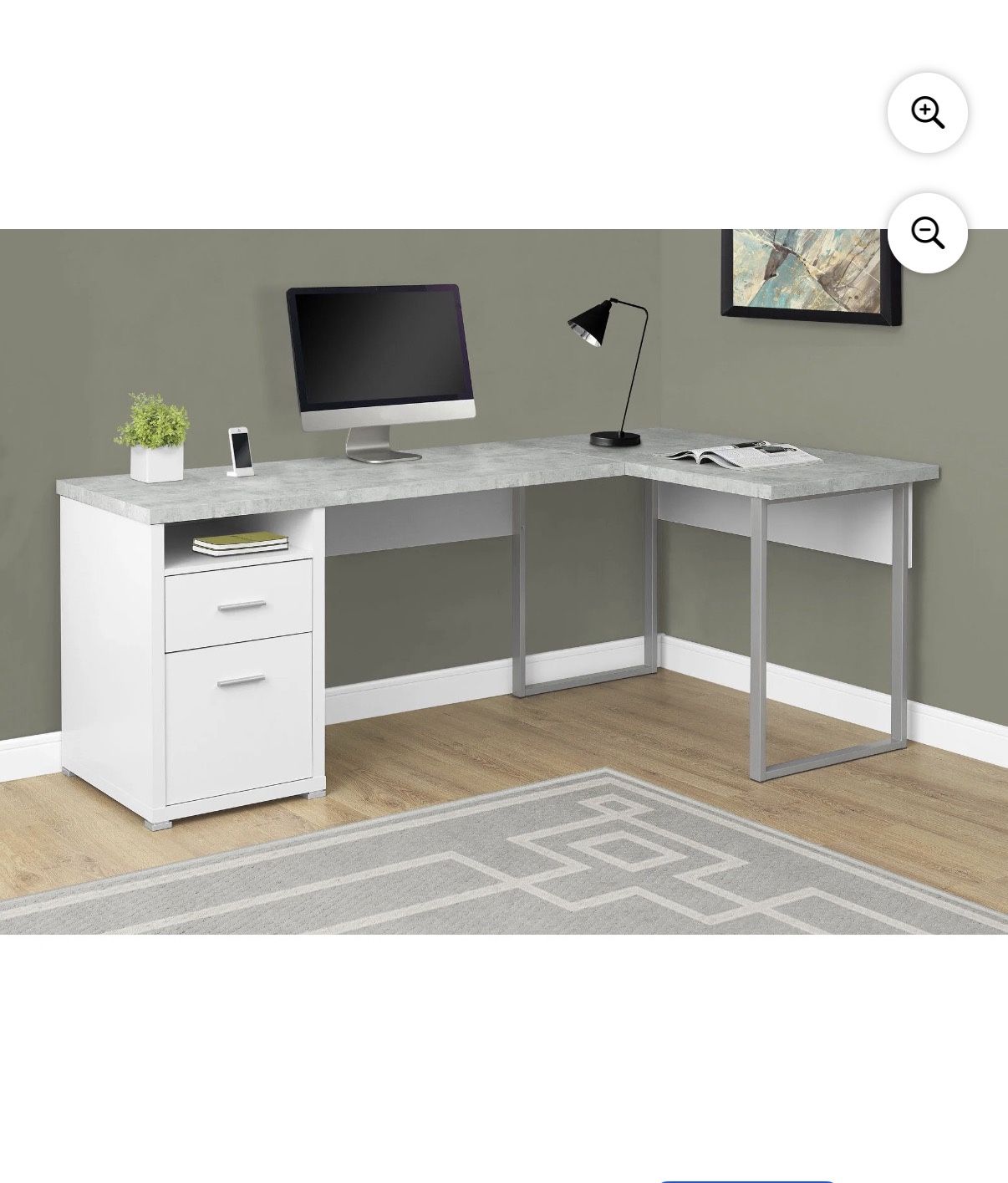 80”L Reversible L Shaped Computer Desk w/o Privacy Panels