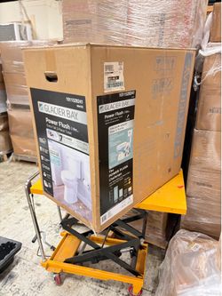 (NEW) Glacier BayPower Flush 2-Piece 1.28 GPF Single Flush Extra Tall Elongated Toilet
