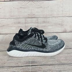 Nike Free RN Flyknit 2018 FK Oreo Grey Black White 942839-101 Women's Size 6.5