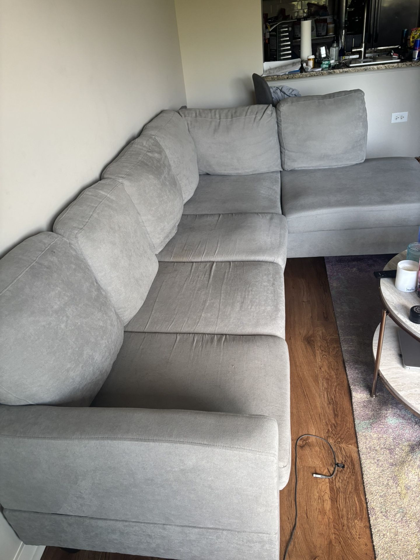 Gray L Shaped  Couch