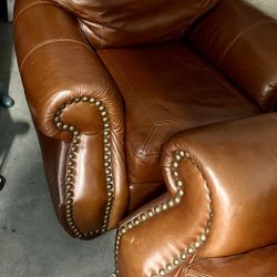 Leather Love Seat, Chair & Ottoman $200 Cash, No Delivery