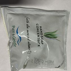 Pure & Gentle Hand Soap Concentrate With aloe vera and vitamin E, fresh citrus scent. $2 each 