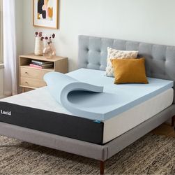Lucid 3" Gel Memory Foam Mattress Topper – Full Size – Like New