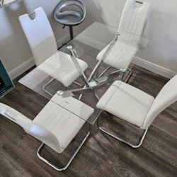 Silver Glass Dining Table