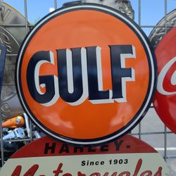 Gulf Embossed Tin Sign