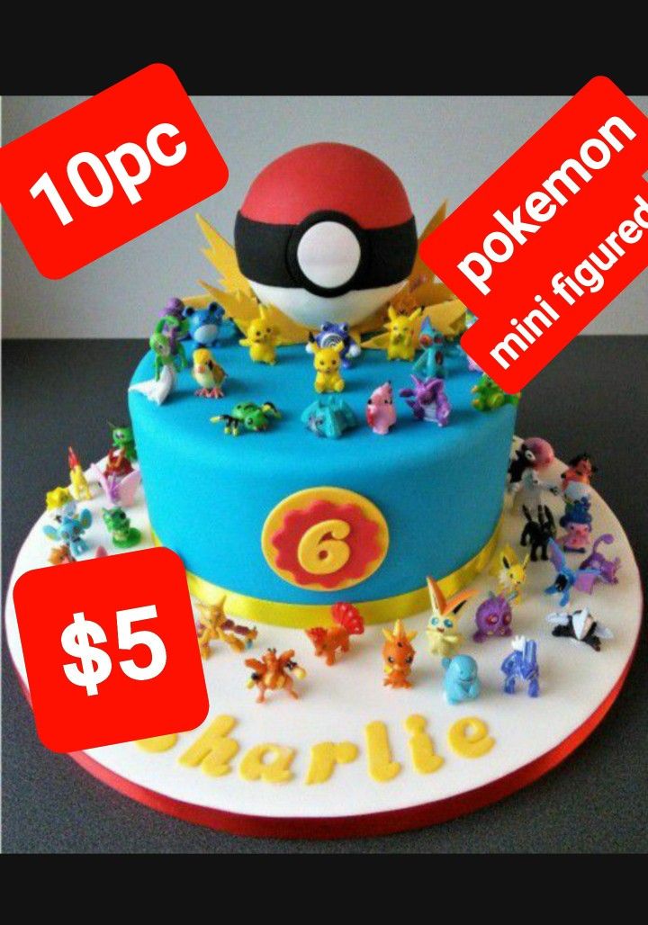 Pokemon cake toppers 10pc $5, mini figures 1" Toys