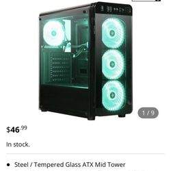 DIYPC Vision II BG green LEDS PC Case New Open Box